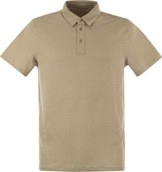Majestic Linen Short Sleeved Polo Shirt