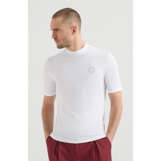 Brunello Cucinelli Piqu&eacute; T-shirt with logo in White at Nordstrom, Size Xx-Large Eu