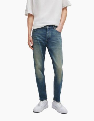 HUGO BOSS Mens Brody Slim Fit Mid Rise Jeans - Blue - Size: 34/32