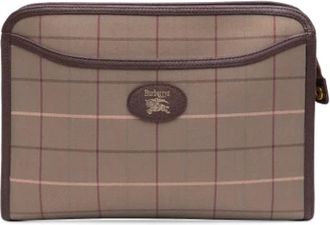Burberry Pre-owned Clutches, female, Brown, Size: ONE SIZE Pre-owned Canvas clutches