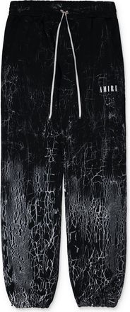 Amiri Black Cracked Dye Logo Sweatpants