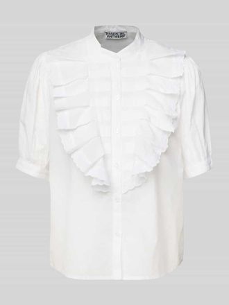 Essentiel Regular Fit Hemdbluse mit Stehkragen Modell Hamadeus in Weiss, Gr&ouml;&szlig;e 42