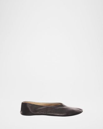 The Row Stella Lambskin Ballerina Slippers