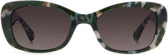Kate Spade New York Beryl 53mm Gradient Rectangular Sunglasses in Dark Green Havana/burgundysh at Nordstrom