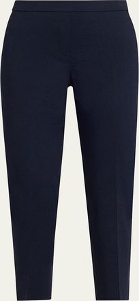 Theory Treeca Good Linen Cropped Pull-On Ankle Pants