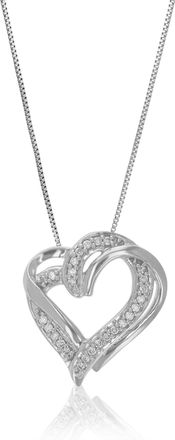Vir Jewels 1/10 cttw Lab Grown Round Diamond Heart Pendant Necklace.925 Sterling Silver 2/3 Inch With 18 Inch Chain