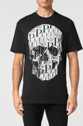 Philipp Plein T-shirt slim fit in cotone con stampa Skull e monogram