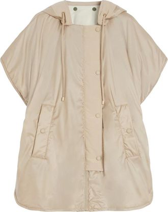 Max Mara Jassen, Dames, Beige, S, Katoen, Omkeerbare Waterdichte Cape Luxepad Technologie