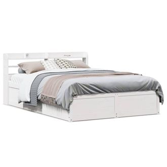 Berkfield Home Bed Frame with Headboard White 160x200 cm Solid Wood Pine