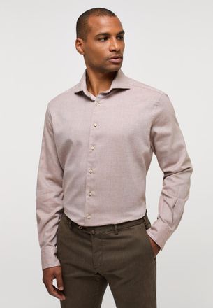 Eterna Langarmhemd ETERNA MODERN FIT, Herren, Gr. 44, Normalgr&ouml;ssen, sand, Flanell, 52% cotton, 10% Schurwolle, 38% Lyocell, tailliert, Manschette, Hemden La