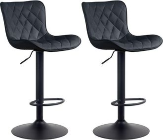 Clp Set de 2 Taburetes de bar Emma Negro Simil cuero