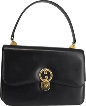Gucci Pre-owned Handbags, female, Black, Size: ONE SIZE Pre-owned Vintage Leather Handbag