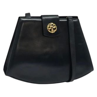 Ferragamo Pre-owned Leren Schoudertas - Dames - Pre-owned - Zwart - Maat: ONE Size Leer