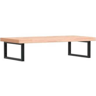 vidaXL Vidaxl - Estante De Lavabo De Pared De Acero Y Madera Maciza De Haya