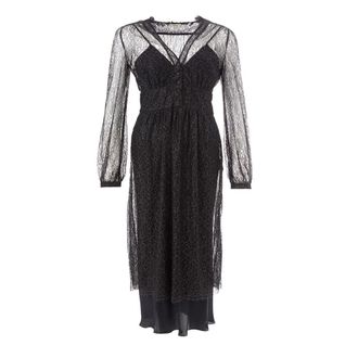 Lardini Elegante Zwarte Nylon Jurk - Dames - Casual kleedjes - Zwart - S - Nylon - Kleedjes