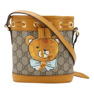 Gucci Vintage, unisex, Beige, ONE Size, Leer, Pre-owned Ophidia KAI GG Supreme Schoudertas