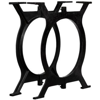 Berkfield Home Dining Table Legs 2 pcs O-Frame Cast Iron in Black