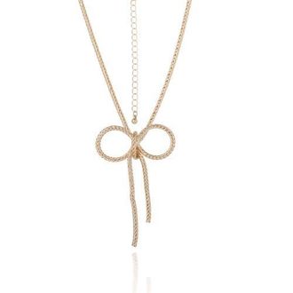 BCBGeneration Gold Bow Pendant Chain Necklace at Nordstrom