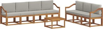 vidaXL Conjunto De Sof&aacute;s De Exterior 8 Uds. Gris Natural Y Claro Vidaxl