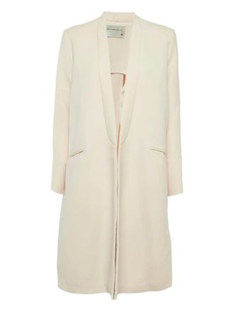 Maison Rabih Kayrouz wool slit-detail coat - women - Cupro/Acetate/Wool - S - Neutrals