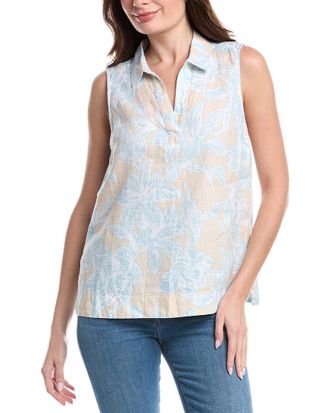 Tommy Bahama Paradiso Petals Linen Popover Top