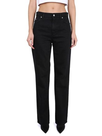 Dolce & Gabbana Flare Cut Cotton Jeans - Black