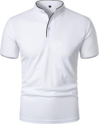 Generic Mens Short Sleeve Polo Shirt Fashion Casual T Shirt Top Mens Polos Shirts Short Sleeve Casual Polos Shirts T Color Block Slim Fit Poloshirts Soft Cott