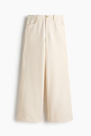 H&M Wide Boucl&eacute; Trousers in Cream at Nordstrom, Size Xx-Large