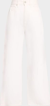 Veronica Beard Taylor Cropped High-Rise Wide Jeans