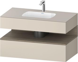 Duravit Qatego Lavabo Encastrado Con Base De Lavabo Consola, - Duravit