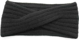 Portolano Cashmere chunky ribbed headband in Black at Nordstrom