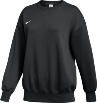 Nike Womens Phoenix Fleece Crew Sweatshirt In Black/white