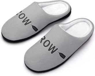 Generic Funny Rowing Oar Slippers Men Winter Warm Cotton Anti-Slip Indoor Slip-Ons House Shoes