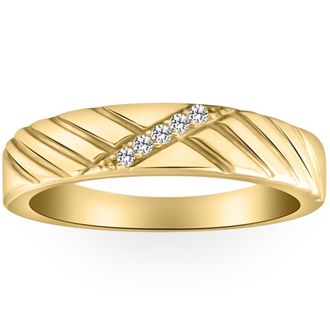 Pompeii3 Mens Diamond Wedding Ring Yellow Gold Size Selectable