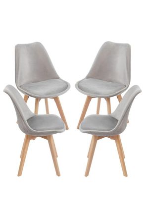 Regalos Miguel Regalos Miguel - Packs Sillas Comedor - Pack 4 Sillas Synk Terciopelo - Gris Claro