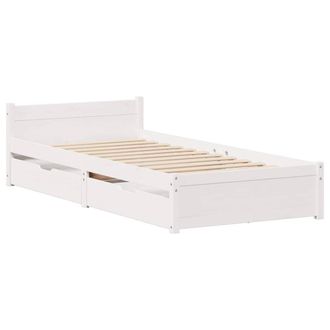 Berkfield Home Full Bed Frame without Mattress White 90x190 cm Single Solid Wood Pine
