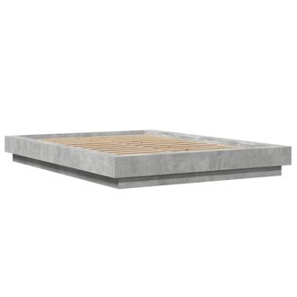 Berkfield Home Modern Bed Frame without Mattress Concrete Grey 135x190 cm Double