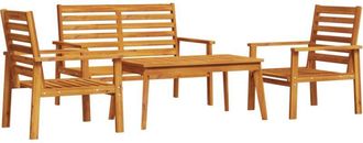 vidaXL 4 Piece Garden Lounge Set Solid Wood Acacia Vidaxl