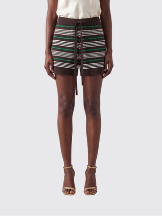 Parosh Striped High-Waisted Knit Shorts P. A.R. O.S. H. in Wool and Silk Blend