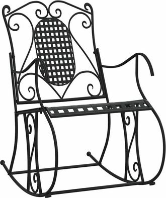 vidaXL Vidaxl - Banco mecedor de acero negro 84 cm