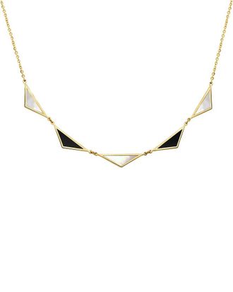 Italian Gold, Inc 14K Gemstone 5 Station Triangle Necklace