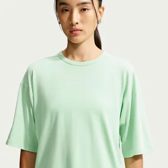Nike Womens 24.7 ImpossiblySoft Light Dri-FIT Short-Sleeve T-Shirt in Green | IQ9332-391