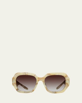 Barton Perreira Jagger Brown Acetate Round Sunglasses