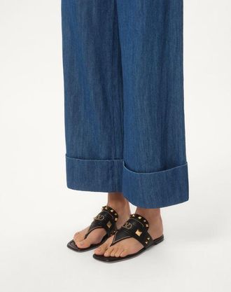 Valentino Garavani Sandalo Infradito Plaster Caster In Bufalo Donna NERO 36.5