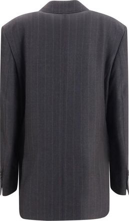 Ami Striped Wool Blazer - Grey