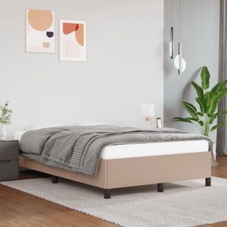 vidaXL Vidaxl - Estructura Cama Sin Colch&oacute;n Cuero Sint&eacute;tico Capuchino 120x190cm