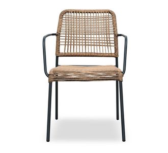 DCB Garden Sill&oacute;n de jard&iacute;n apilable de cuerda y acero