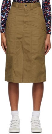ワンピース UMA WANG Women Mid Skirts UP5017 UW600BROWN Brown Brown frontera canvas Gomes pleated midi skirt – Daniello.com