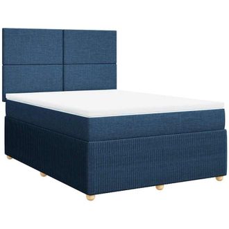 vidaXL Vidaxl - Cama Box Spring Con Colch&oacute;n Tela Azul 140x190 Cm