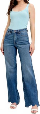 Judy Blue All Chewed Up Wide Leg Jean In Blue